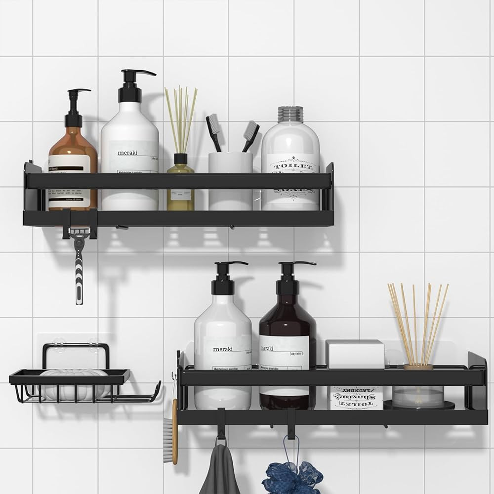 Shower Caddy Self Adhesive Bathroom Shower Shelves Organizer, Shower Shelf Storage Racks for Insi... | Amazon (US)