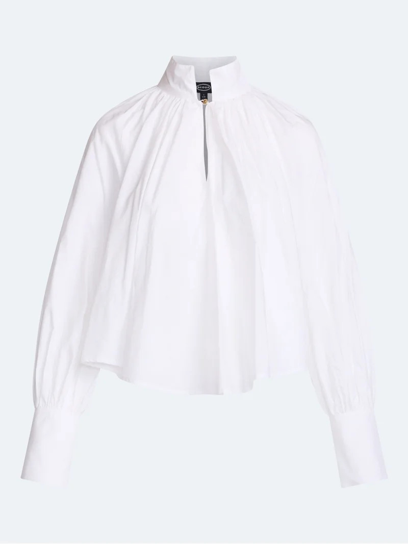 Scoop Women's and Women's Plus Flowy Volume Cotton Blouse, Sizes XS-4X | Walmart (US)