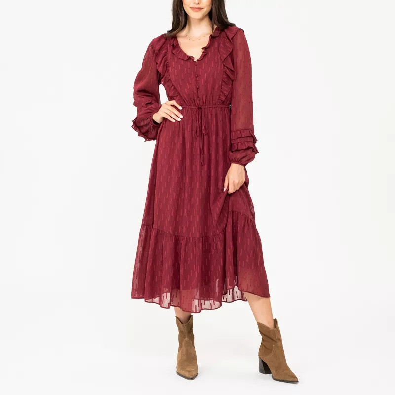 August Sky Women's Button Detail Midi Dress | Target