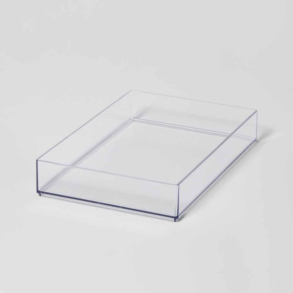 Large 12"" x 8"" x 2"" Plastic Organizer Tray Clear - Brightroom | Target