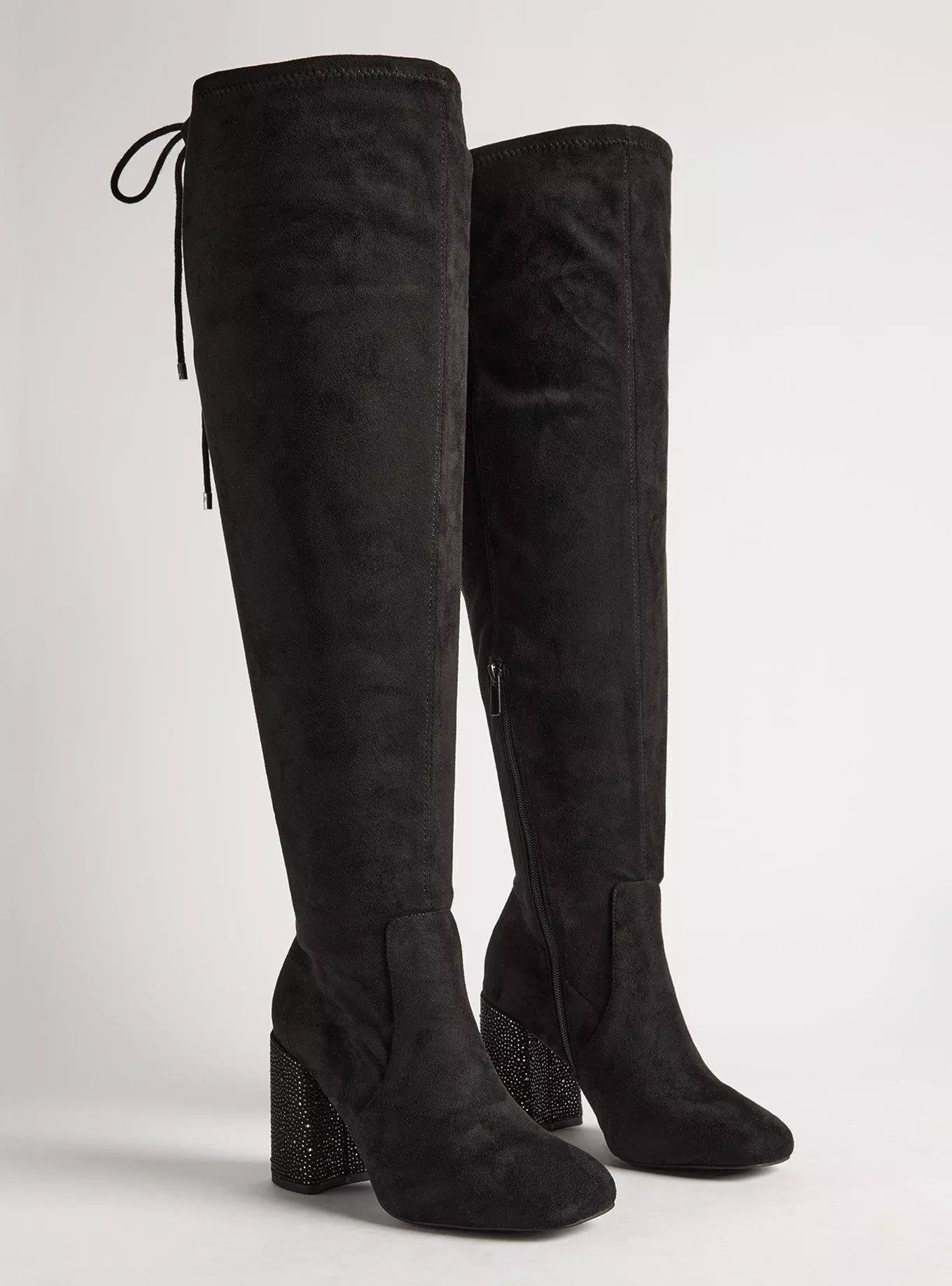 Laceup Embellished Heeled Over-The-Knee Boot (WW) | Torrid (US & Canada)