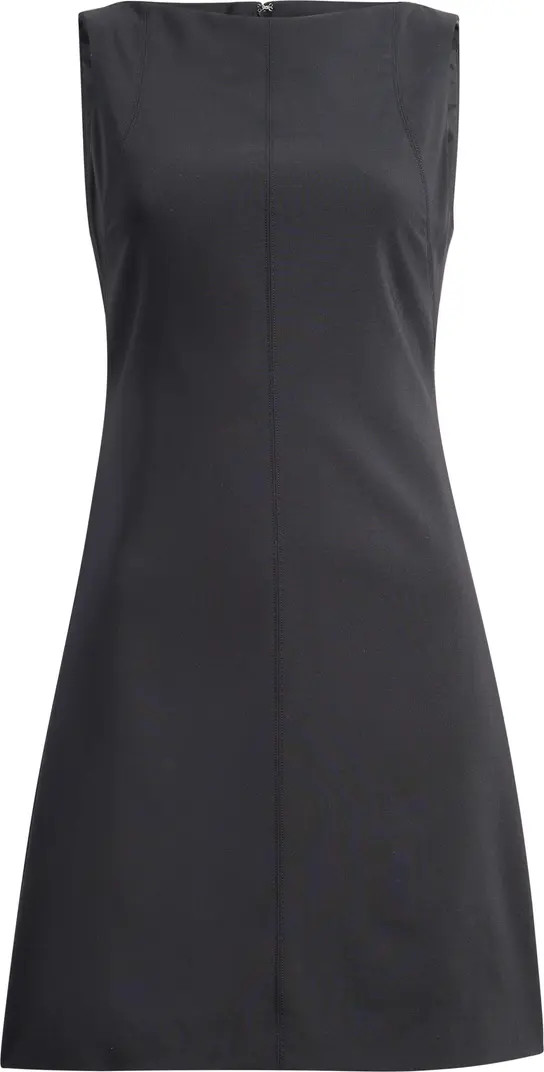Stretch Wool Boat Neck Minidress | Nordstrom