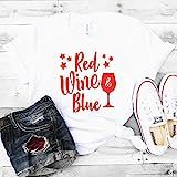 Red Wine & Blue T-Shirt, Wine Shirt, 4th Of July Tee, Cute Wine Shirt, Fourth Of July Tee, Patriotic | Amazon (US)