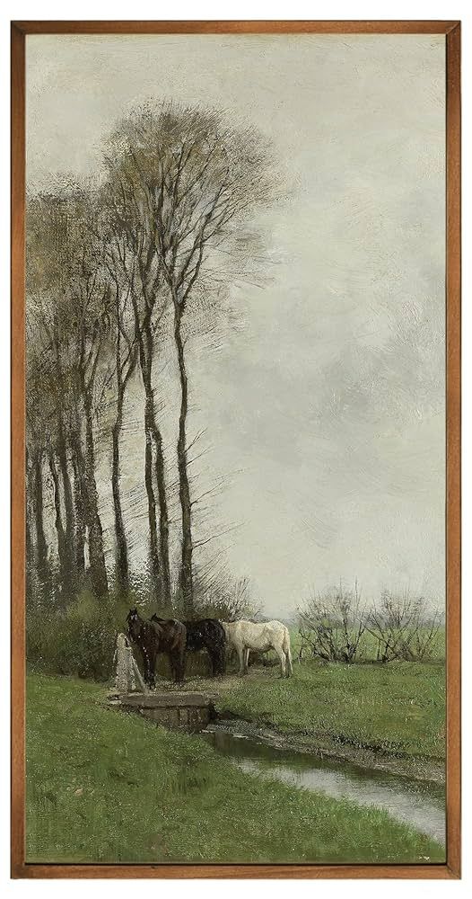 Unframed Rolled Farmhouse Vertical Wall Art Canvas - 12x24 Vertical Wall Pictures - Long Narrow Artwork - Vertical Poster - Oblong Skinny Wall Decor Living Room - French Country Landscape Oil Painting | Amazon (US)