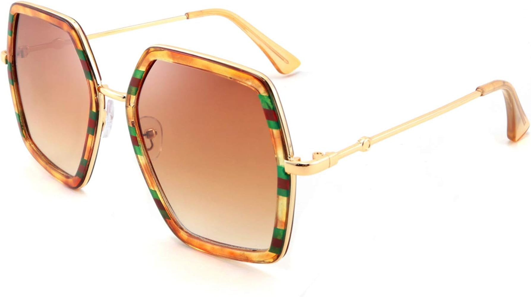 FEISEDY Women Large Hexagon Inspired Sunglasses Fashion Irregular Design Style Geometric B2503 | Amazon (US)