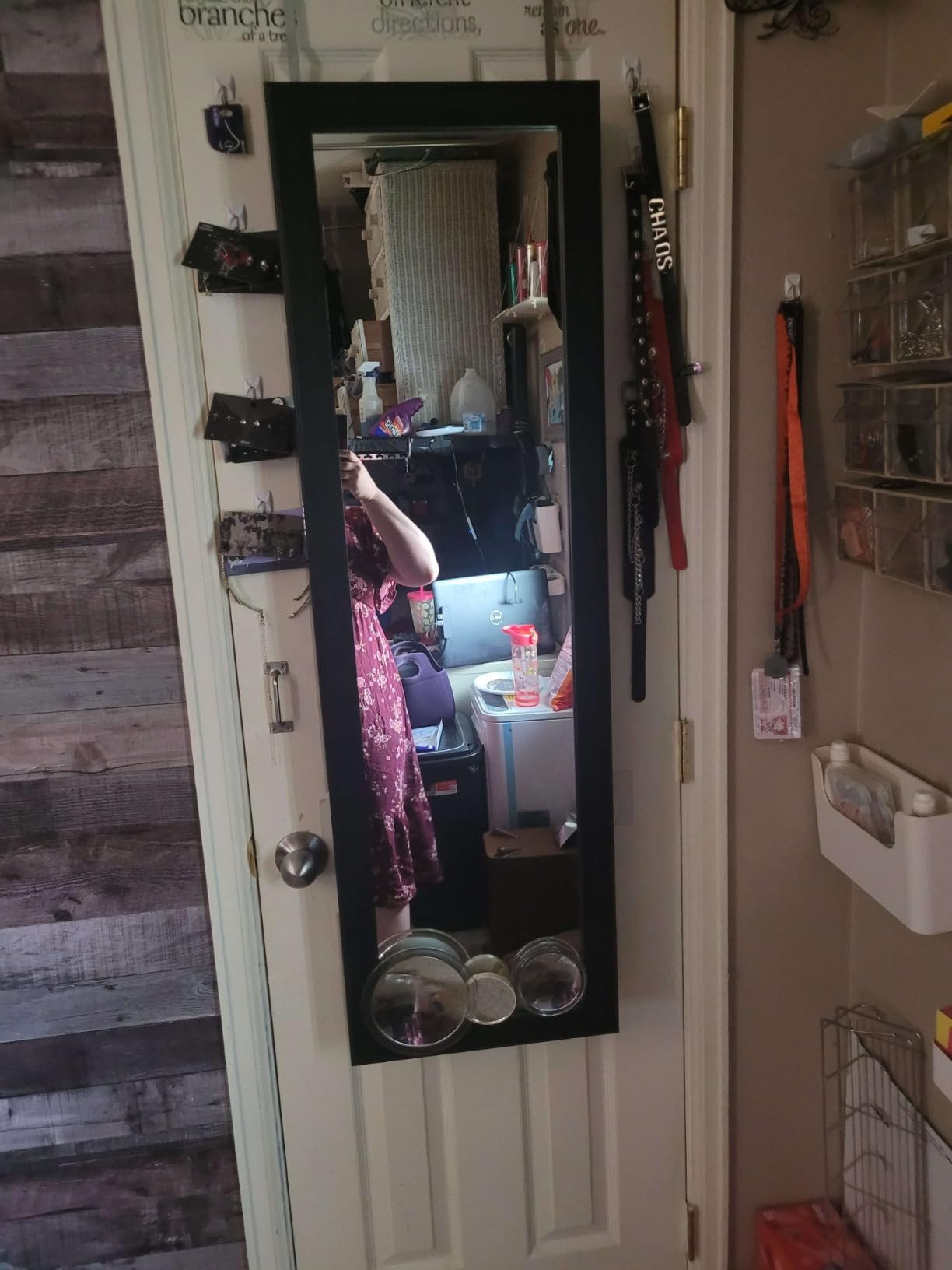 SONGMICS 6 LEDs Mirror Jewelry Cabinet, 47.2-Inch Tall Lockable Wall or Door Mounted Jewelry Armo... | Amazon (US)