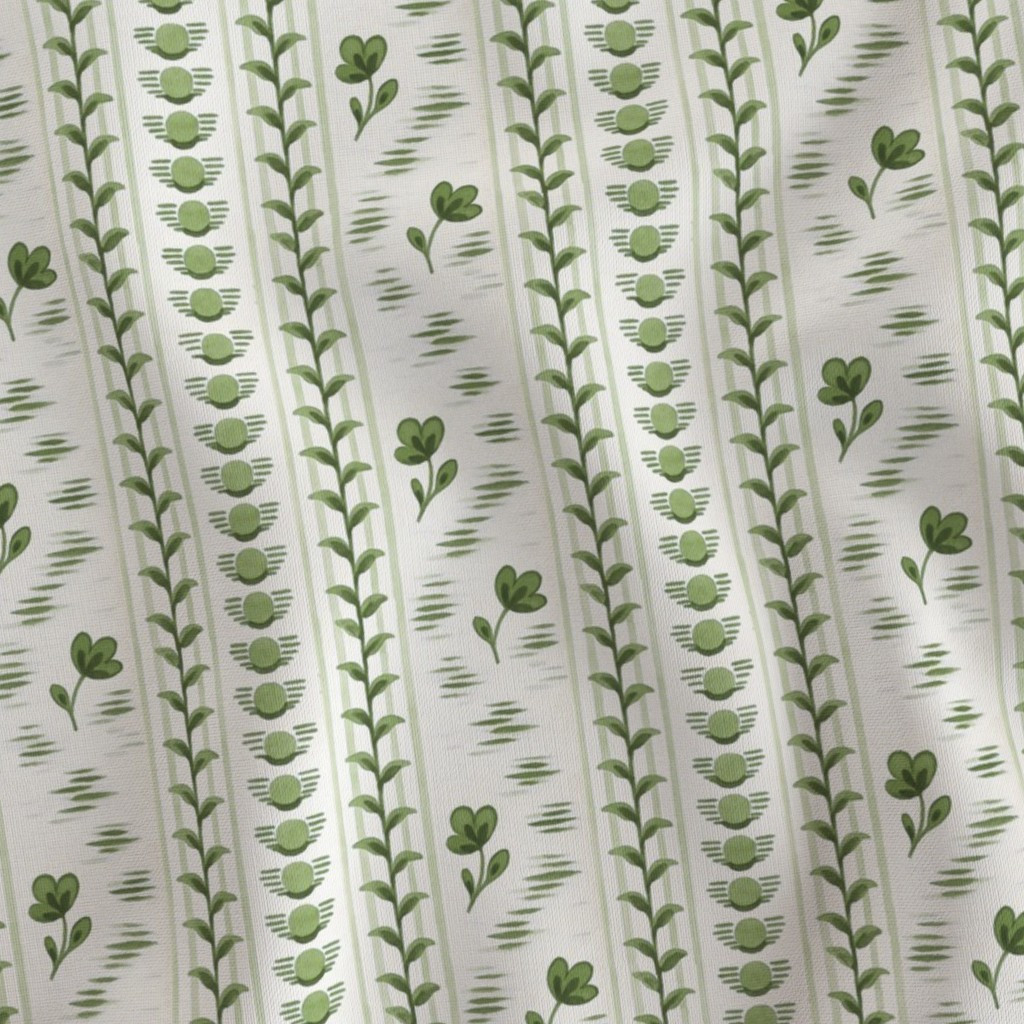 Fabric in Button Stripe Olive Green | Spoonflower