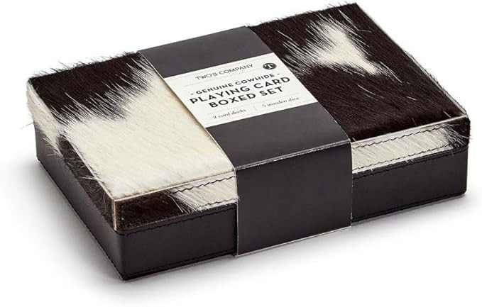 Two's Company Genuine Cowhide Playing Card Set in Hand-Crafted Box Assorted 2 Colors | Amazon (US)