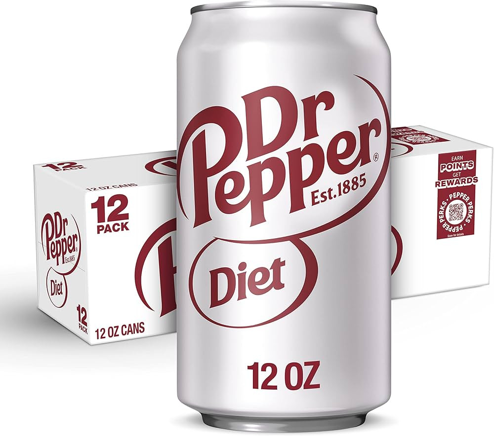 Diet Dr Pepper Soda, 12 fl oz cans, 12 pack | Amazon (US)