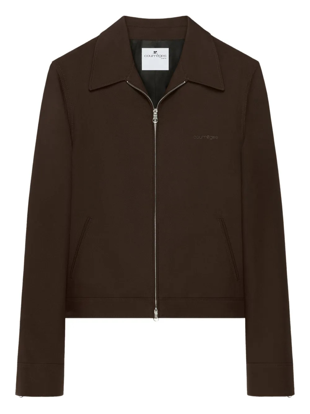 Courrèges Collared zip-up Jacket | Brown | FARFETCH AL | Farfetch Global