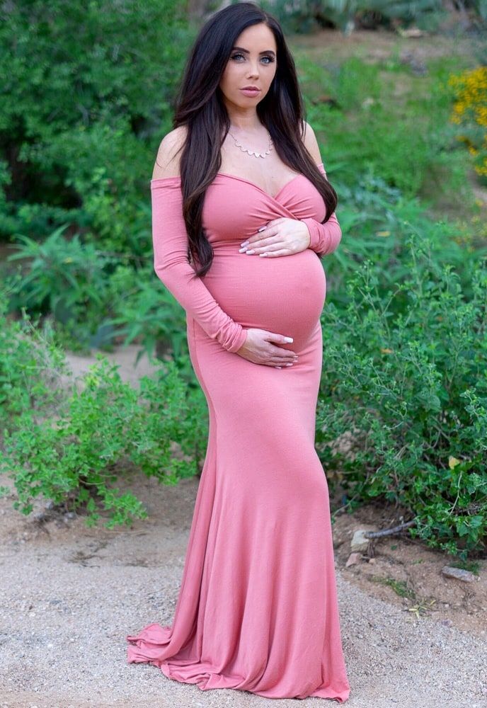 Sweetheart Baby Shower Gown Long Sleeve - Sexy Mama Maternity | Sexy Mama Maternity