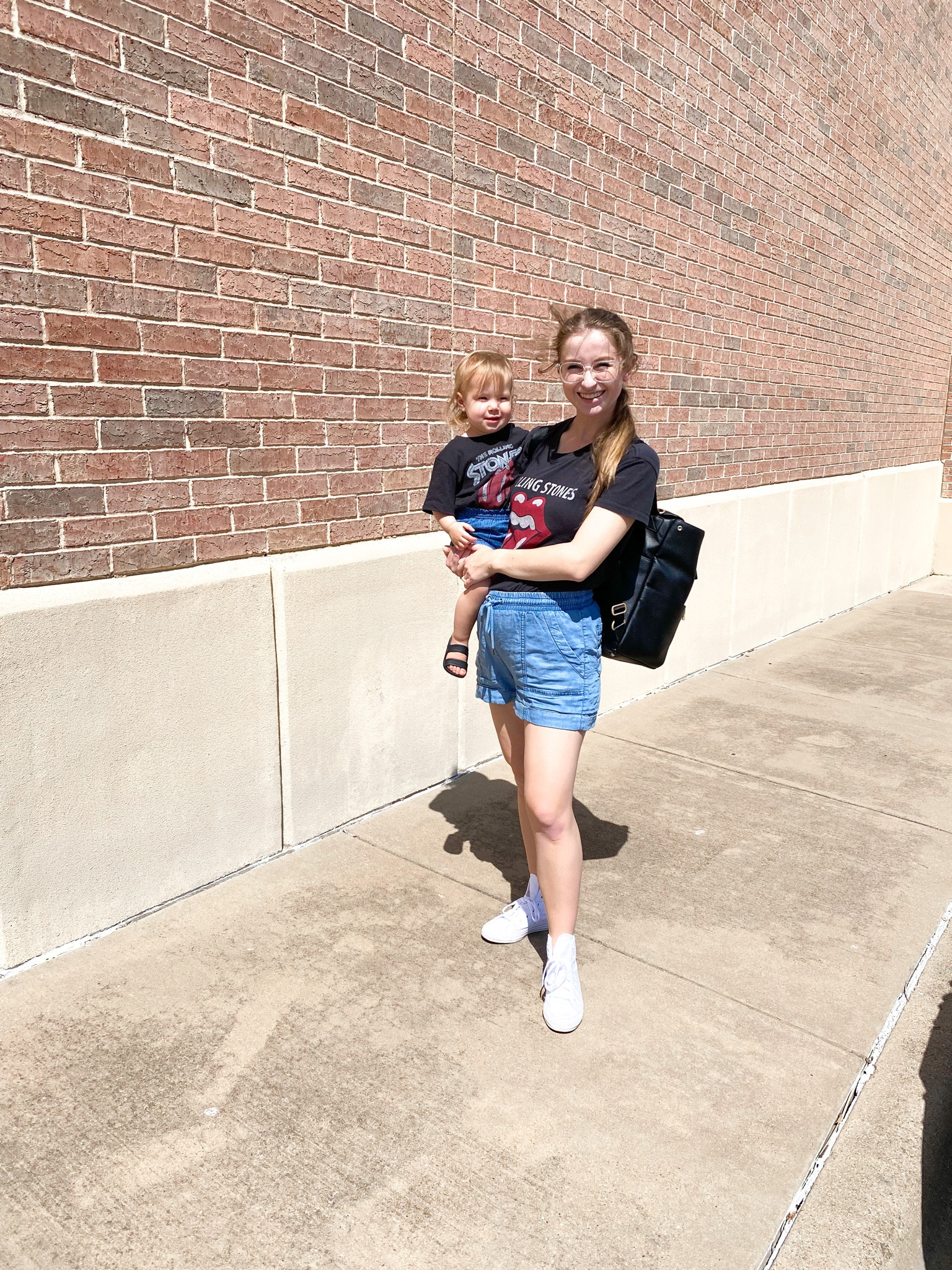 Matching Rolling Stones shirts mama and baby denim shorts 

#LTKunder50 #LTKbaby #LTKbump