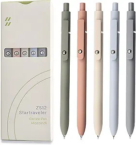 Gel Pens, 5 Pcs 0.5mm Black Ink Pens Fine Point Smooth Writing Pens, High-End Series Pens for Jou... | Amazon (US)