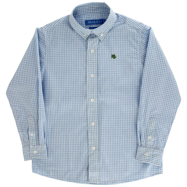 Roscoe Button Down - Light Blue Check | The Bailey Boys, inc