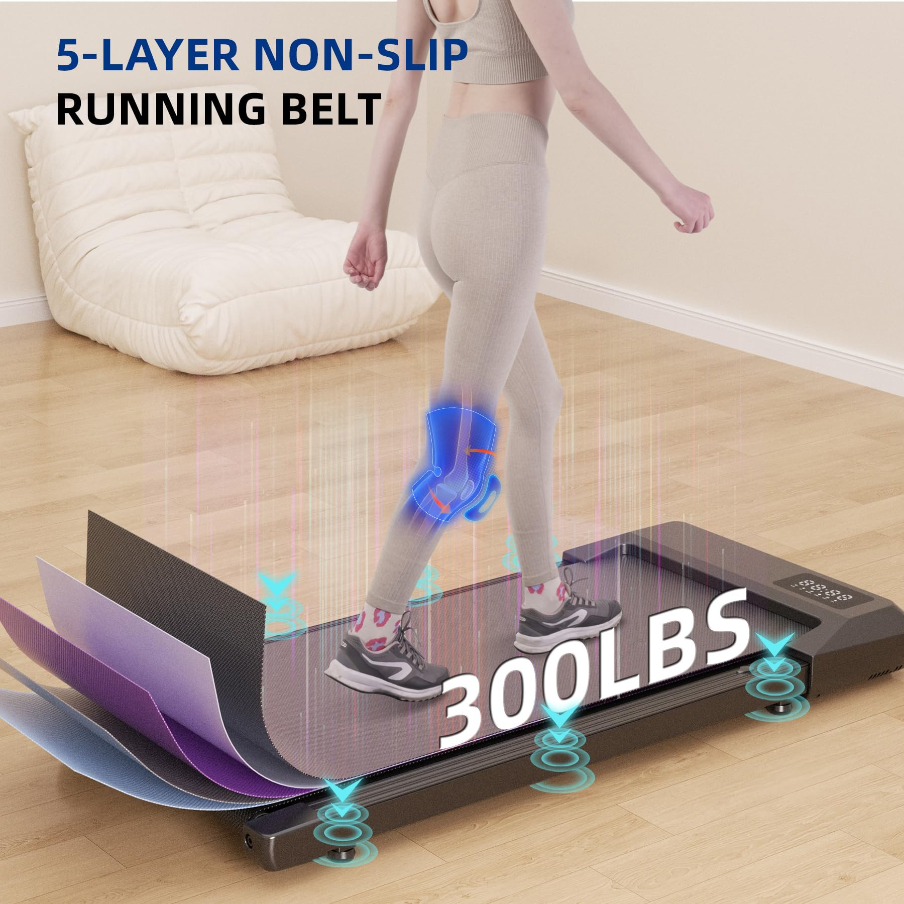 SupeRun Walking Pad, Under Desk Treadmill, 3 in 1 Portable Treadmill with Remote Control LED Disp... | Amazon (US)
