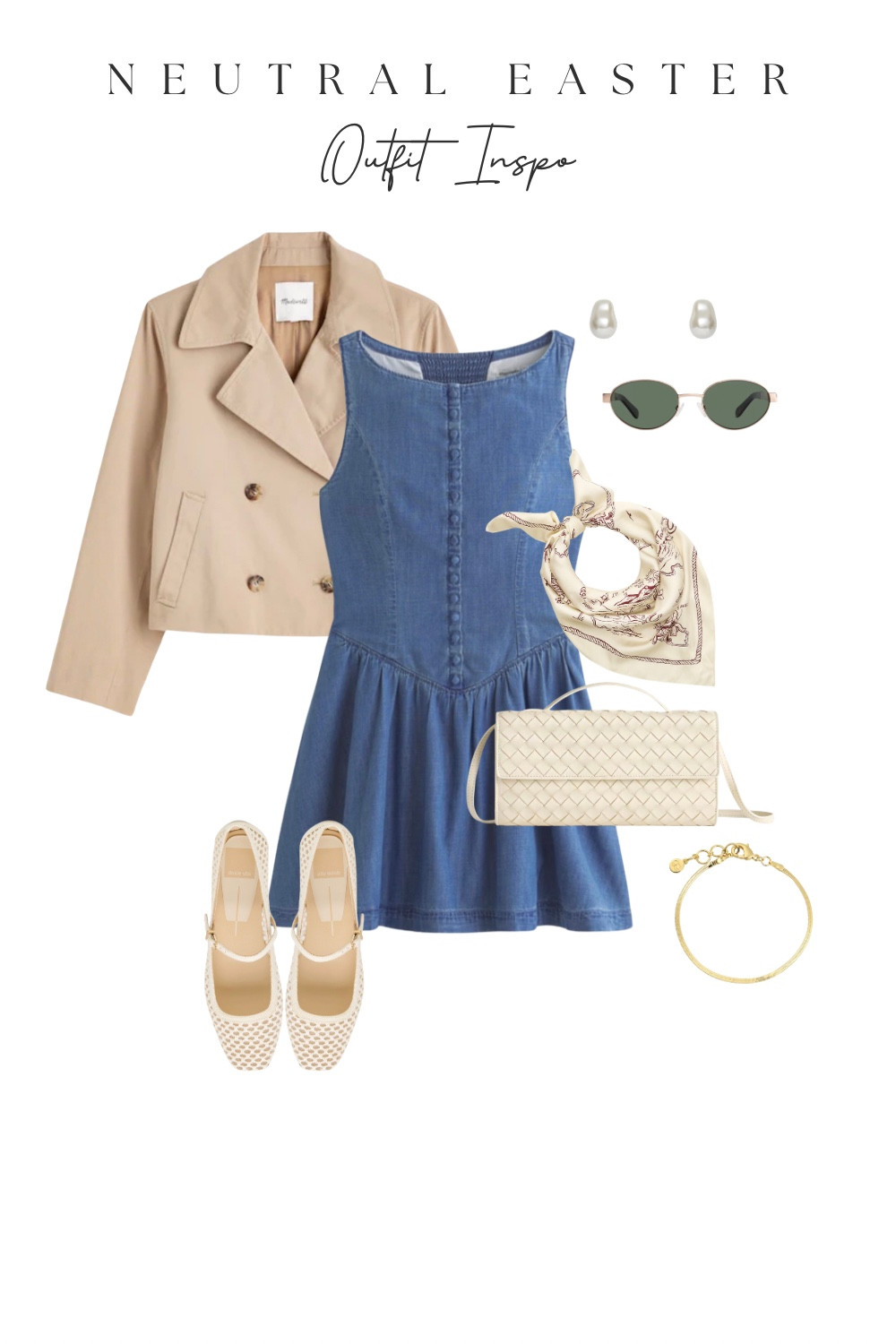 Spring outfit inspo 💙
A denim mini dress styled with a neutral cropped jacket, woven flats, and a silk scarf for an easy everyday look.

#LTKSpringSale #LTKSeasonal #LTKootd