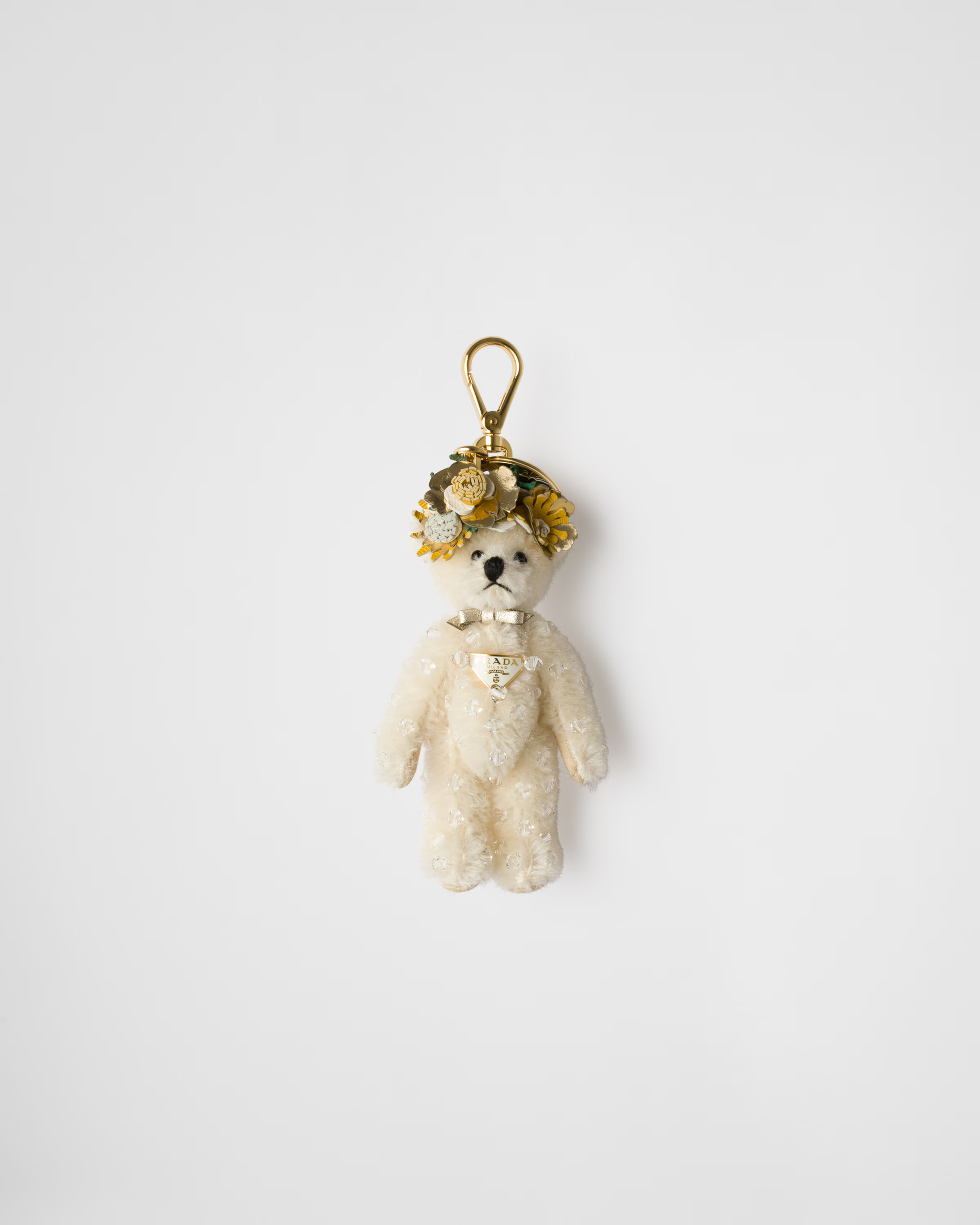 Teddy bag charm with metal ring | Prada US
