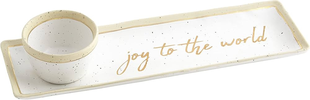 Mud Pie Gold Christmas Dip Cup and Serving Tray Set | Amazon (US)