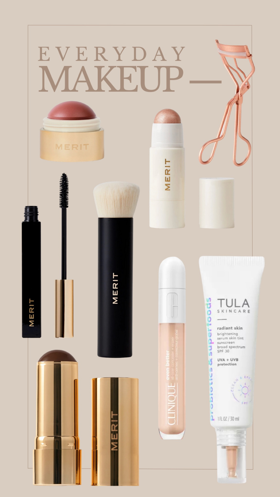 everyday makeup 🤍

shades— 
Tula: 07
concealer: “Bone”
blush: “Beverly Hills”
bronzer: “Quince”
highlight: "Cava”

#LTKbeauty