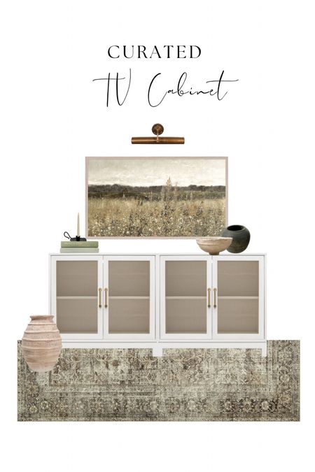 Curated look for you! I styled these 2-door cabinets as a tv cabinet and linked everything below!

Frame tv, tv art, wall sconce, large vase, bowl, coffee table books, interior decor

#LTKhome #LTKstyletip