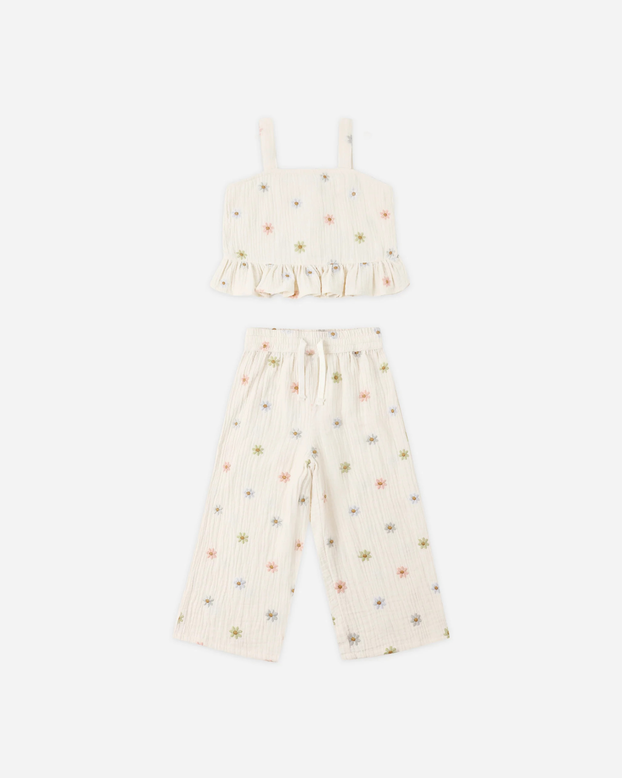 Kayli Set Embroidered Daisies | Rylee + Cru