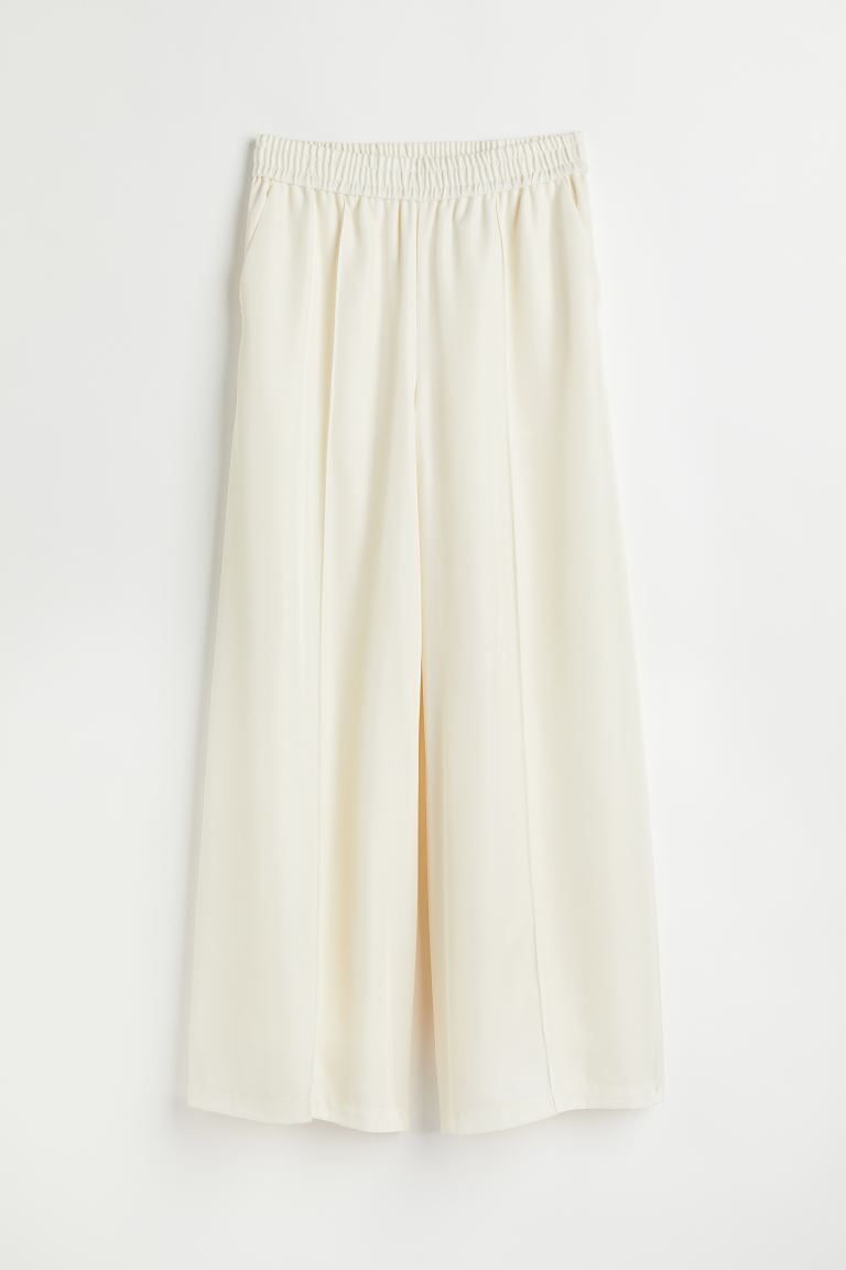 Crease-leg lined satin trousers | H&M (UK, MY, IN, SG, PH, TW, HK)