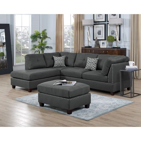 Amarre 104" Wide Left Hand Facing Sofa & Chaise with Ottoman | Wayfair North America