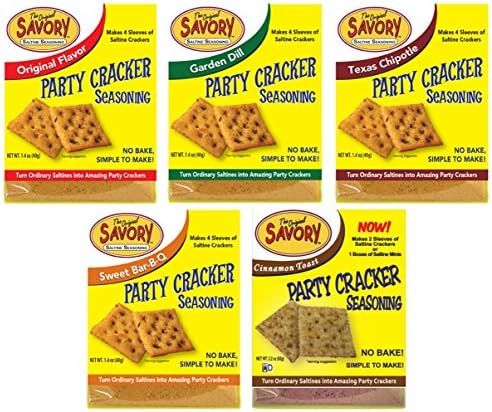 Savory Saltine Seasoning, 1.4 Ounce, All Flavors Sampler Set, 5 Flavors, 5 Pack | Amazon (US)