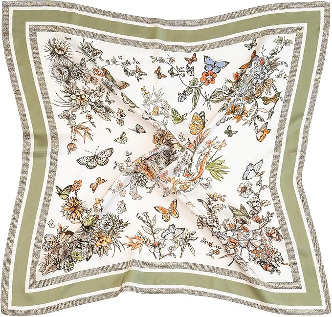 100% Mulberry Silk Scarf 27"x27" Double Sided Printed 14 Momme Large Square Scarf for Women Gift ... | Amazon (US)