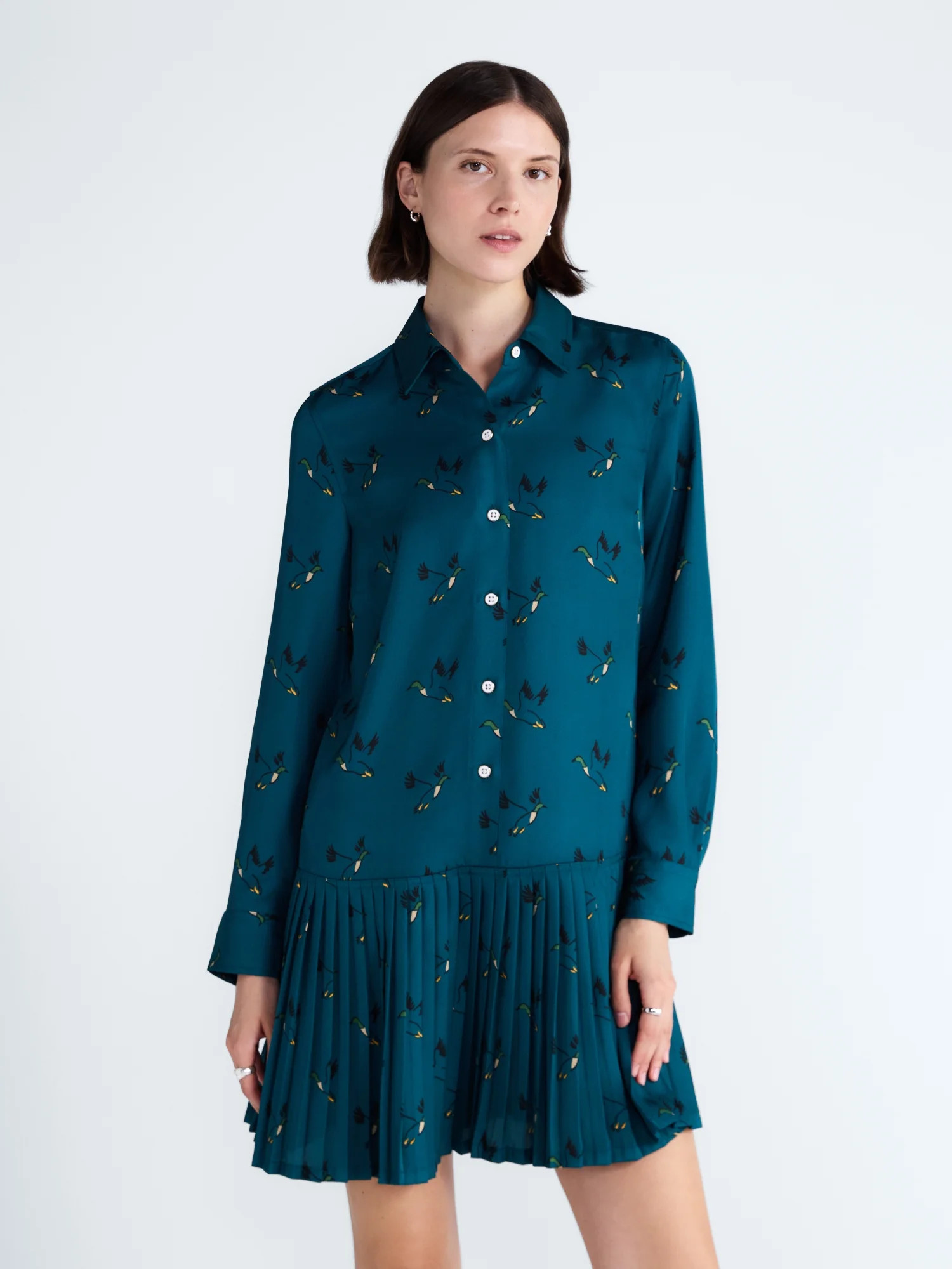 Free Assembly Women's and Women's Plus Striped Drop Waist Shirtdress with Long Sleeves, Sizes XS-... | Walmart (US)