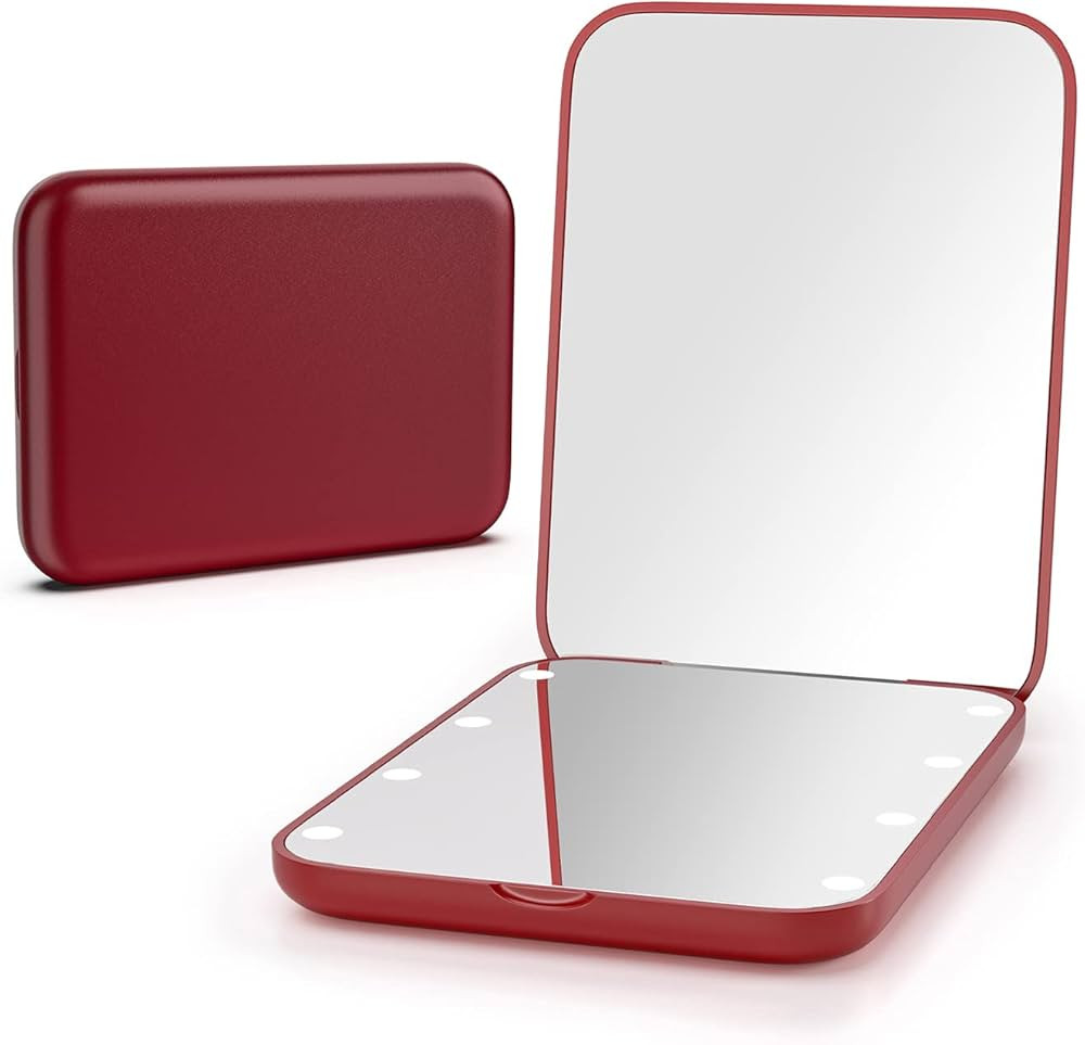 Kintion Pocket Mirror, 1X/3X Magnification LED Compact Travel Makeup Mirror with Light for Purse,... | Amazon (US)