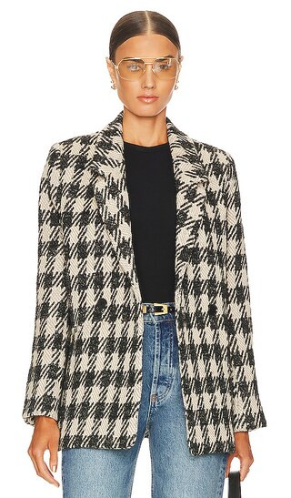 Diana Blazer in Tan & Black Plaid | Revolve Clothing (Global)