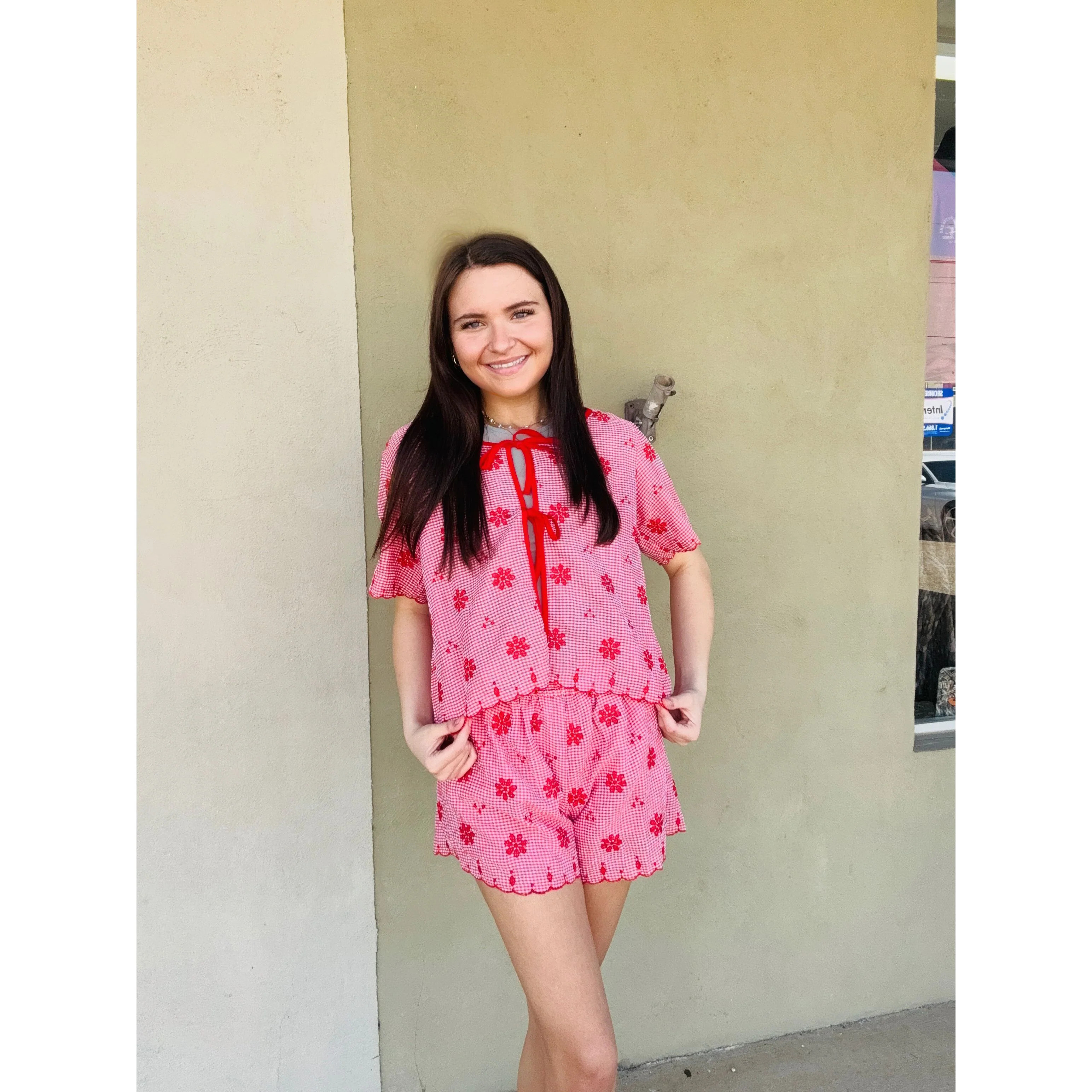 Floral Embroidery Woven Top & Shorts Set | Southern Roots Clothing Co.