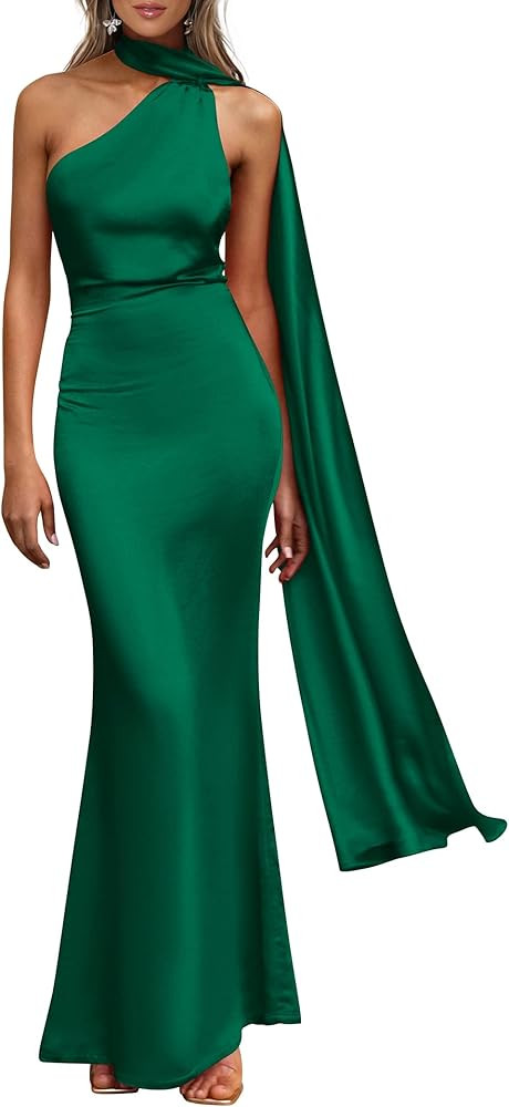 PRETTYGARDEN Women's Maxi Satin Dress Sleeveless Halter Neck Backless Long Formal Evening Cocktai... | Amazon (US)