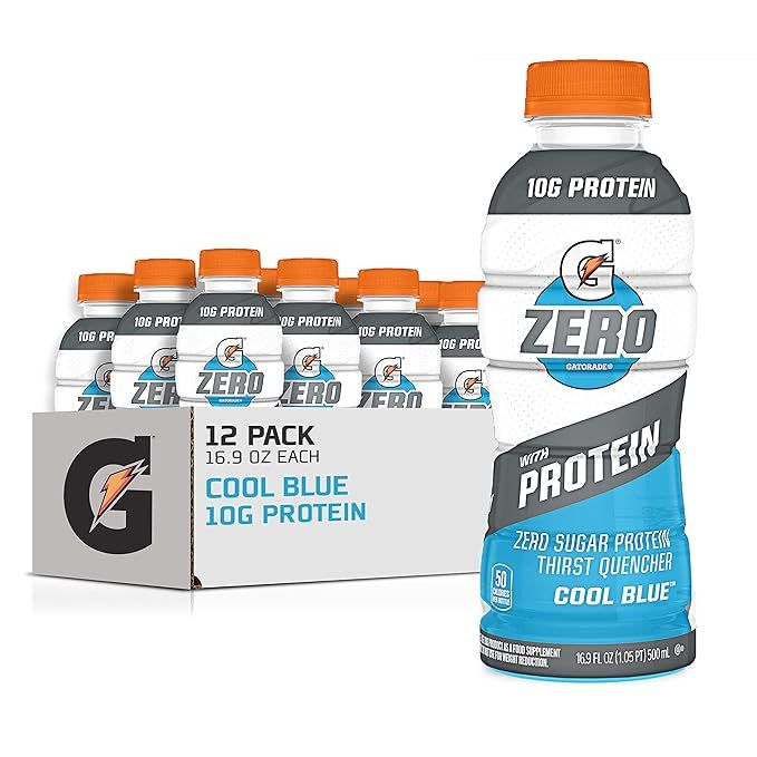 Gatorade Zero With Protein, 10g Whey Protein Isolate, Zero Sugar, Electrolytes, Cool Blue, 16.9 F... | Amazon (US)