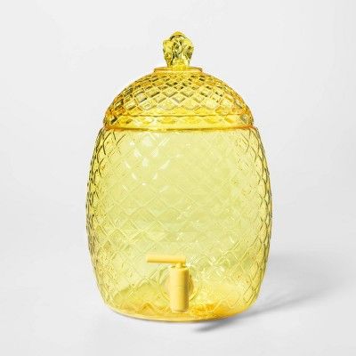 2gal Plastic Pineapple Shaped Beverage Dispenser Yellow - Sun Squad™ | Target
