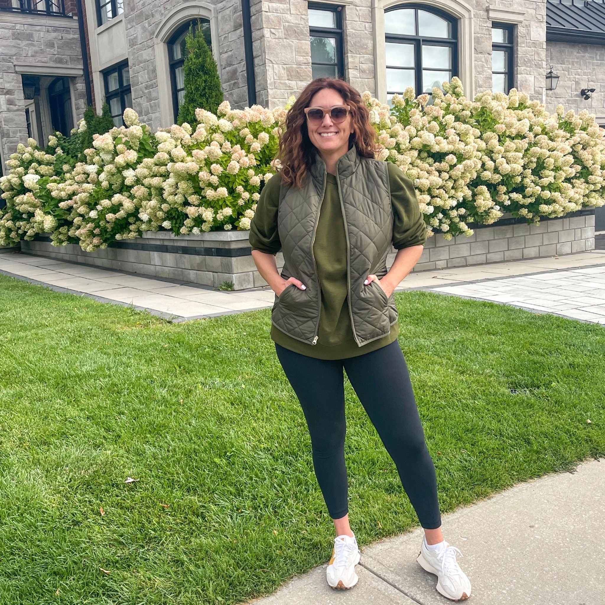 Layers are a must for Fall walking and Athleta is having 30% off select styles. 

Wearing a medium vest and sweatshirt and Large in the leggings but you could size down for more compression. 

#LTKfall #LTKmidsize #LTKfitness
