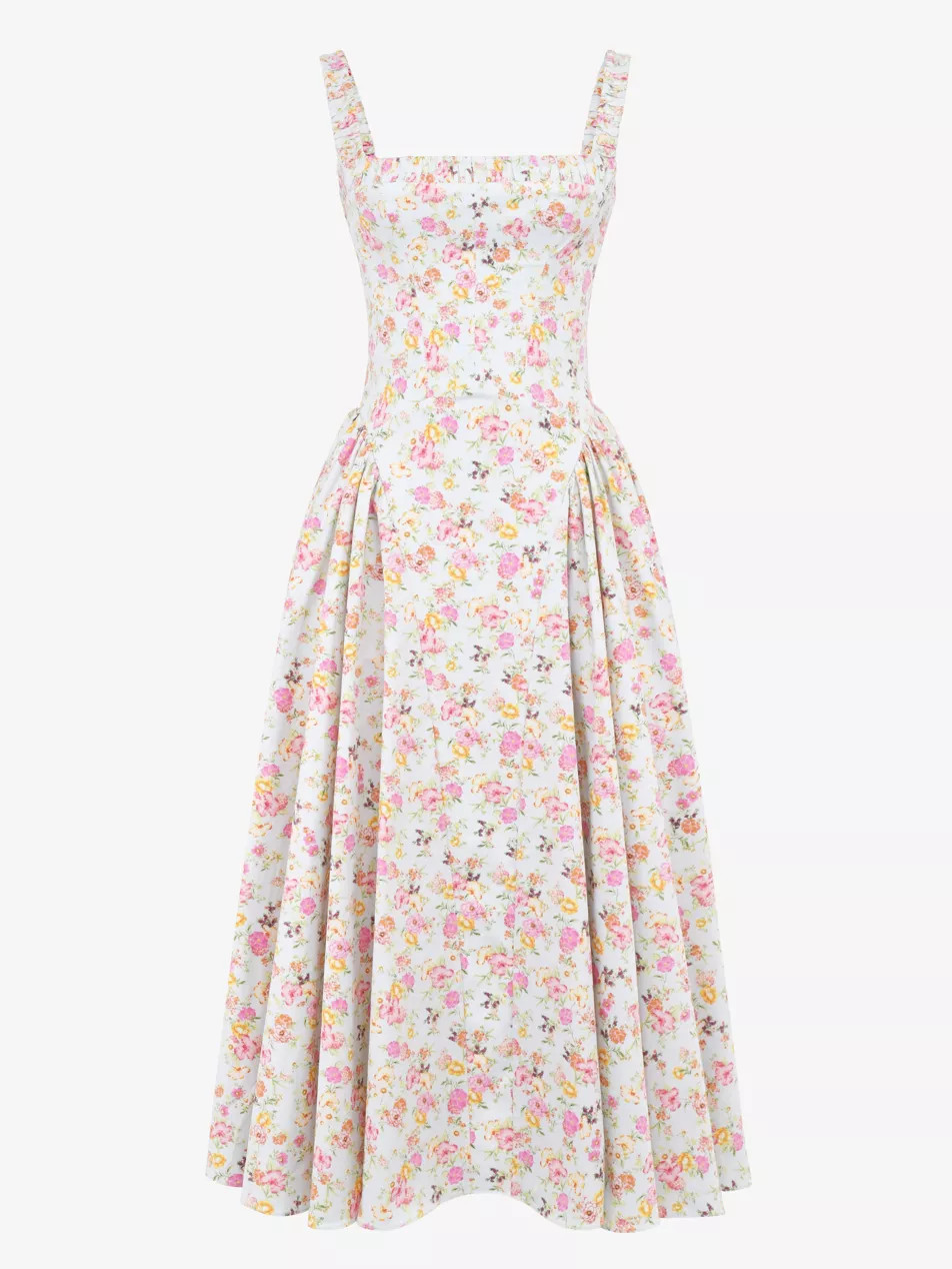 Dorothy floral-print stretch-cotton midi dress | Selfridges