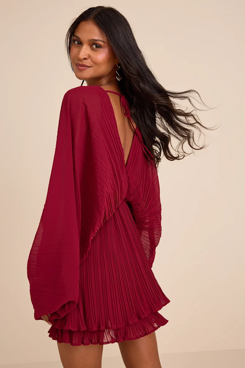 Duxbury Burgundy Dolman Sleeve Mini Dress | Lulus