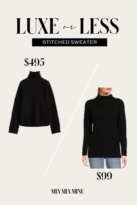 Save or splurge stitched sweater
Rag & bone sweater similar 
Designer look for less 
Luxe or less gift for her 

#LTKSeasonal #LTKsalealert #LTKfindsunder100