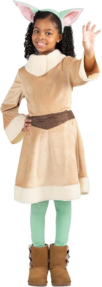 STAR WARS Girls Grogu Costume, Mandalorian Child Yoda, Kids Halloween Costume, Child - Officially... | Amazon (US)