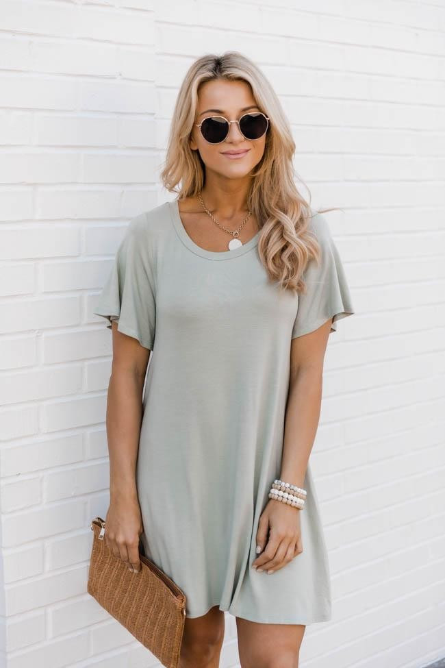 Basically The Best Sage Dress | The Pink Lily Boutique