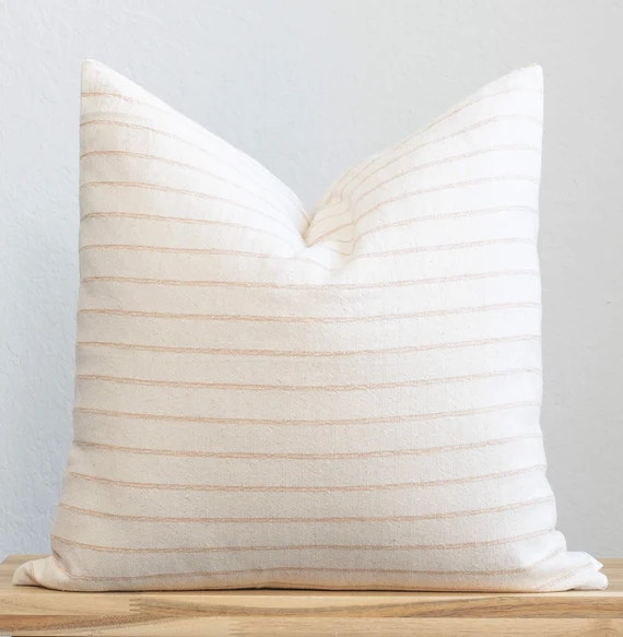 Julia Pillow Cover  Hmong Textile  Striped Pillow Cream | Etsy | Etsy (US)