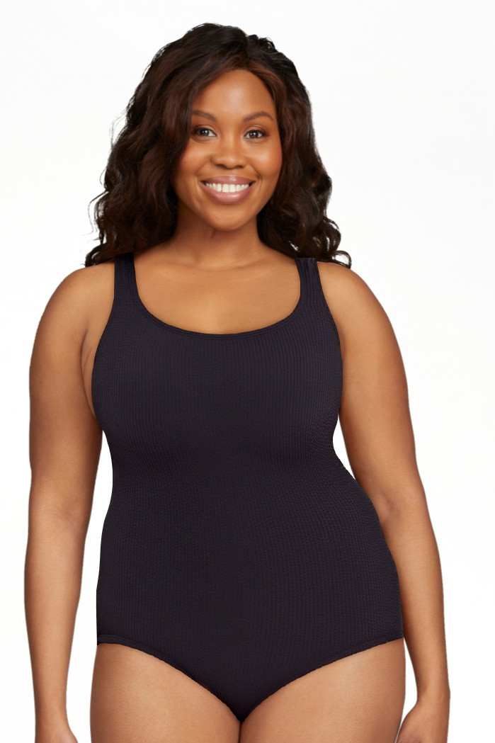 Time and Tru Crinkle One Piece Swimsuit, Sizes XS-3X | Walmart (US)