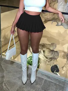 Women Super Pleated Mini Skirt With Shorts Super Pleated Skort 13 Colours! | AliExpress (US)