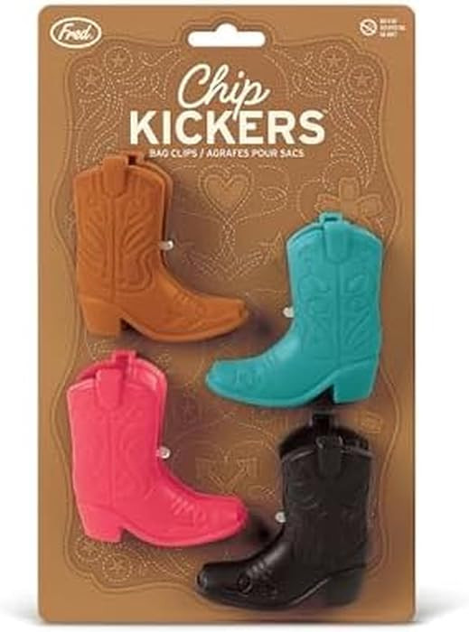 Genuine Fred CHIP KICKERS, Cowboy Boot Bag Clips, Set of 4, Western Themed, Durable Food Storage ... | Amazon (US)