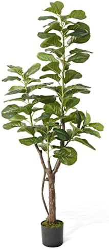 CAPHAUS Artificial Fiddle Leaf Fig Tree, 6/7 Feet in Pot with Dried Moss, for Indoor House Home O... | Amazon (US)