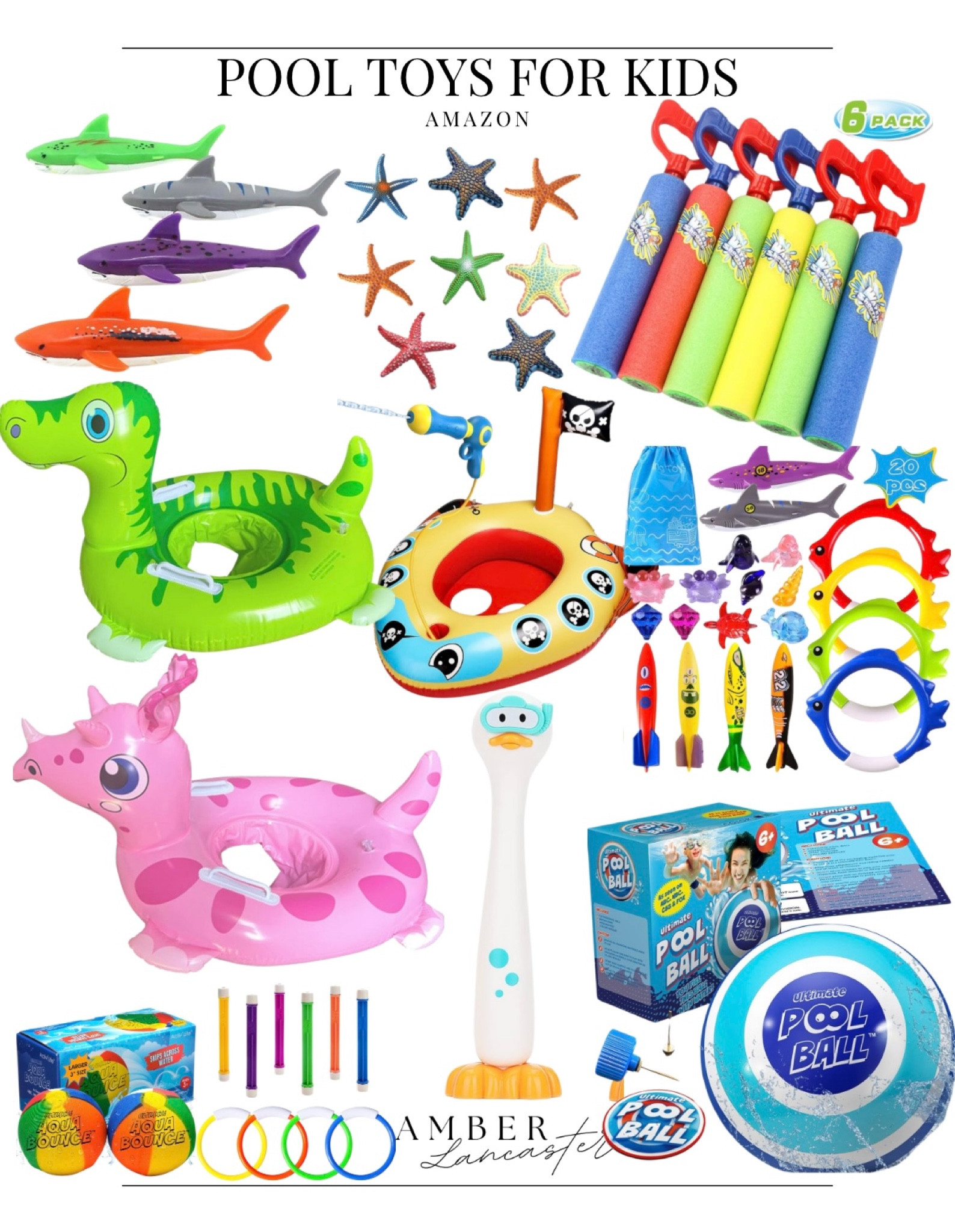 Pool toys for kids, all from Amazon. Most loved & highly rated!





Pool toys, diving toys, pool games, pool floats, toddler pool toys, kitchen d pool toys, boy pool toys, girl pool toys, toddler pool floats, kid pool floats, skip ball, water guns

#LTKswim #LTKfindsunder50 #LTKfindsunder100