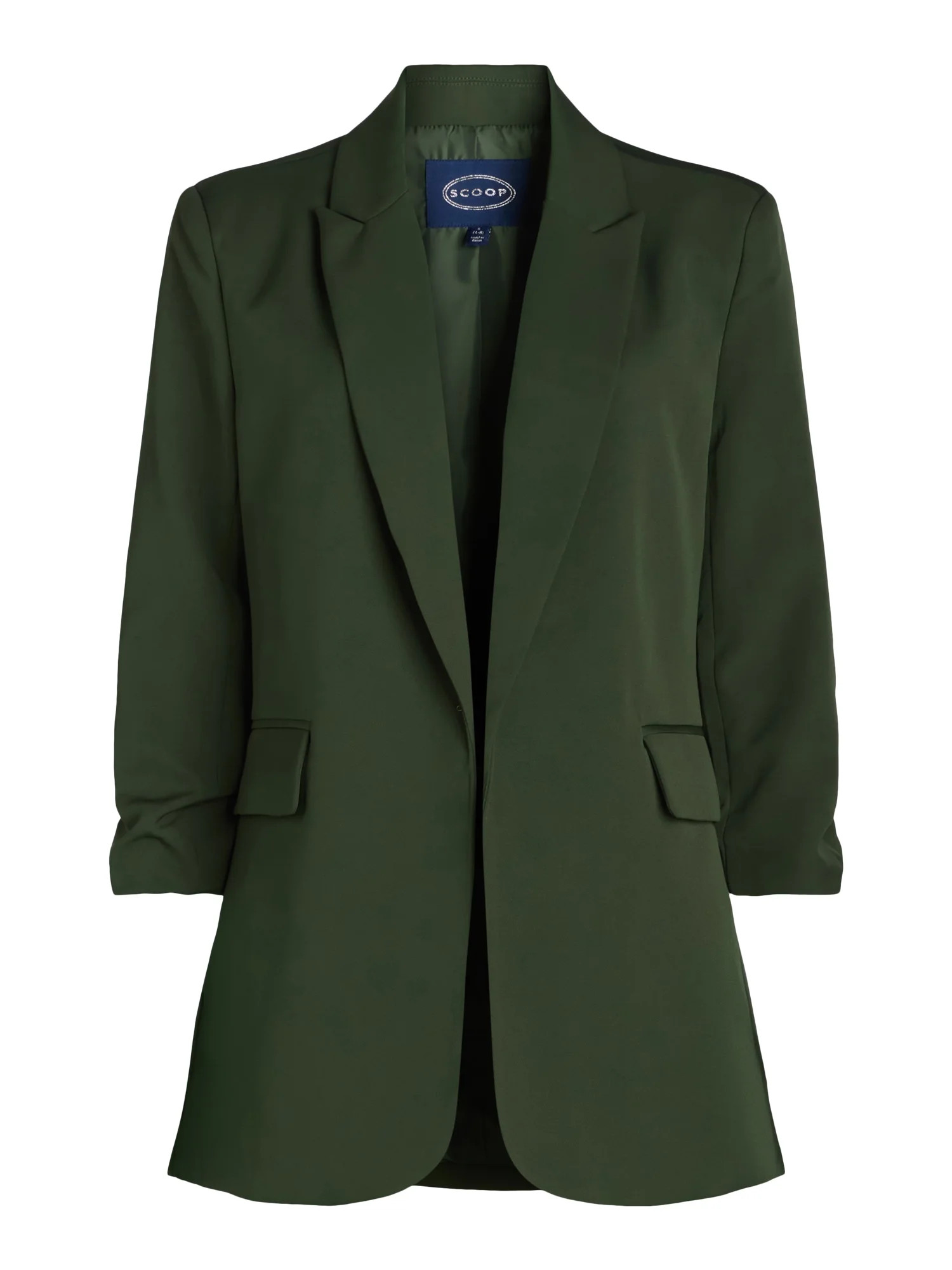 Scoop Women's Ultimate Crepe Scrunch Sleeve Blazer, Sizes XS-XXL | Walmart (US)