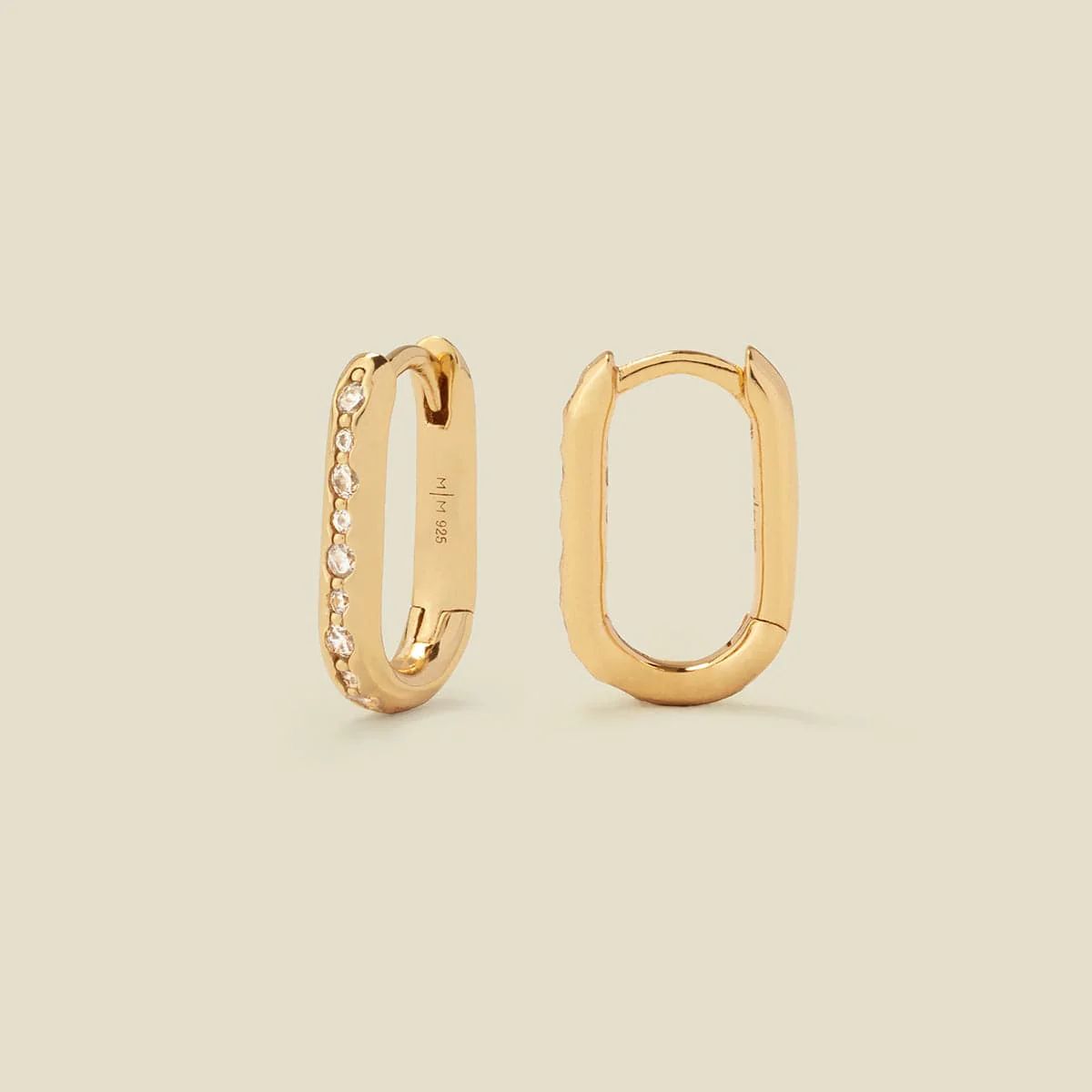 CZ Paperclip Hoop Earrings | Made by Mary (US)